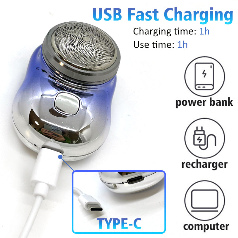 ماكينة حلاقة صغيرة محمولة للوجه قابلة لإعادة الشحن عبر USB