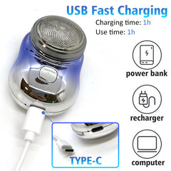 ماكينة حلاقة صغيرة محمولة للوجه قابلة لإعادة الشحن عبر USB