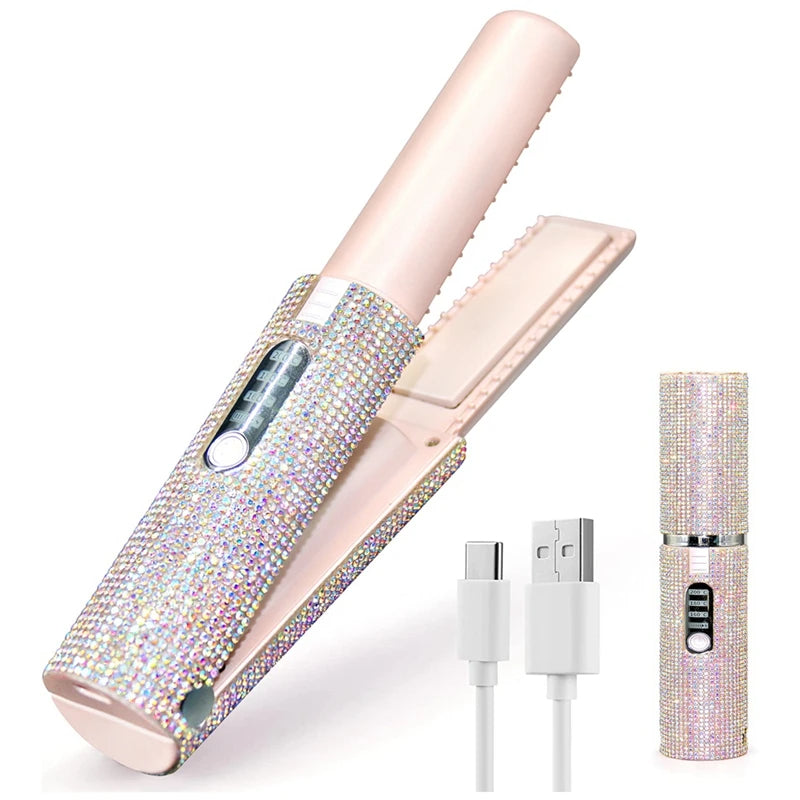 مكواة فرد الشعر المحمولة USB القابلة لإعادة الشحن