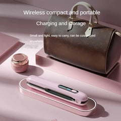 مكواة فرد الشعر اللاسلكية المسطحة ميني 2 في 1 رولر USB