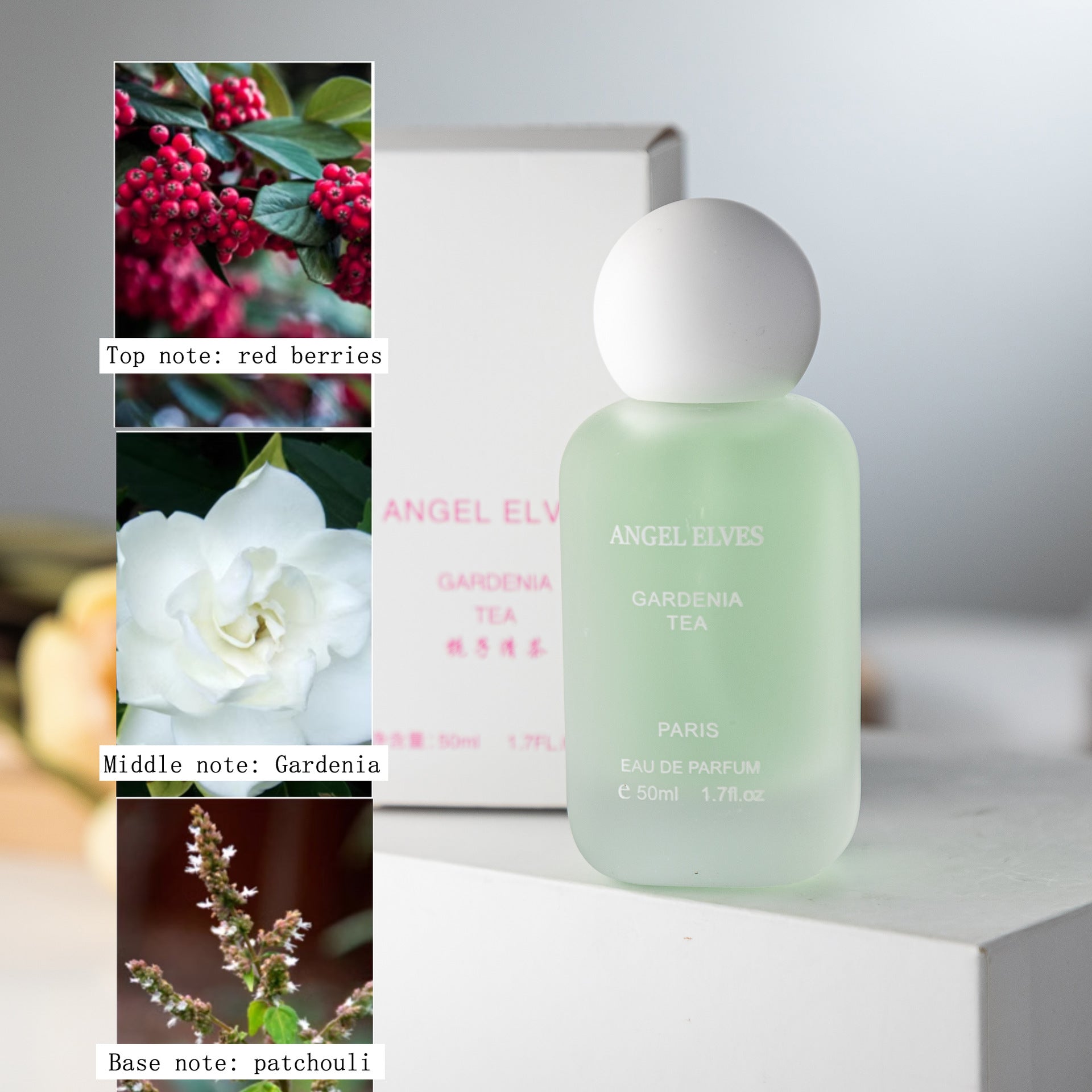 عطر الغردينيا النقي بالشاي الأخضر والفراولة يدوم طويلاً