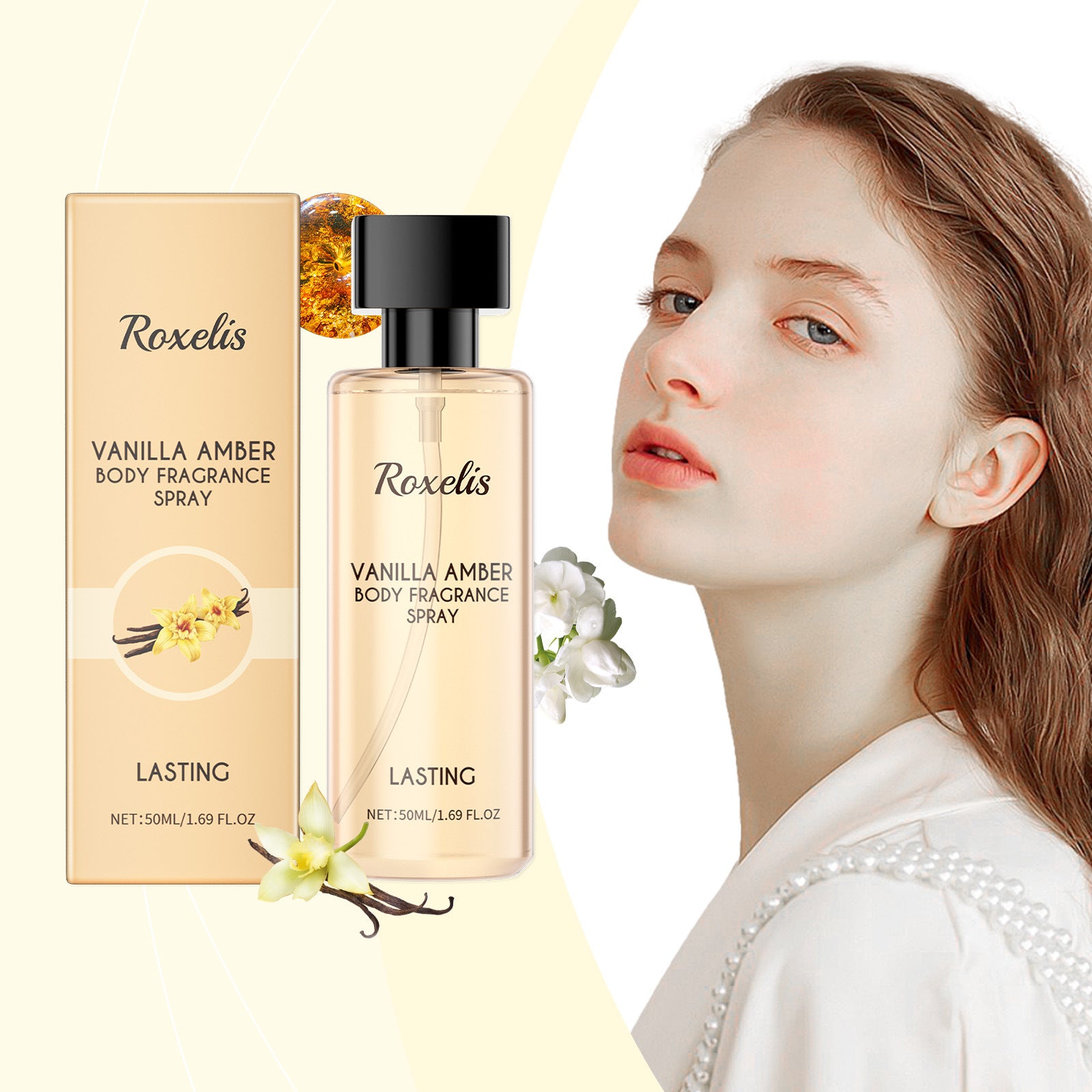 بخاخ معطر للجسم بالفانيليا والعنبر